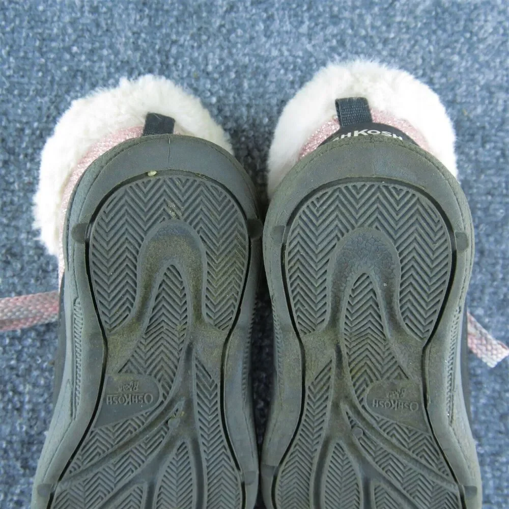 OshKosh B'gosh Girls Snow Boot Shoes Pink Synthetic Lace‎ Up Size T 7 Medium